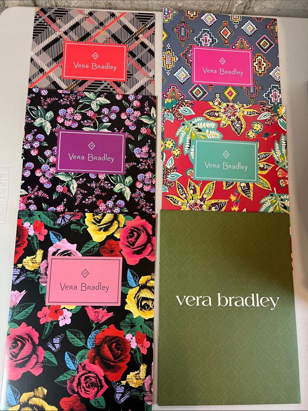 Vera Bradley Lot of 6 Pocket Folders matches Purses Bags (Lot#1)